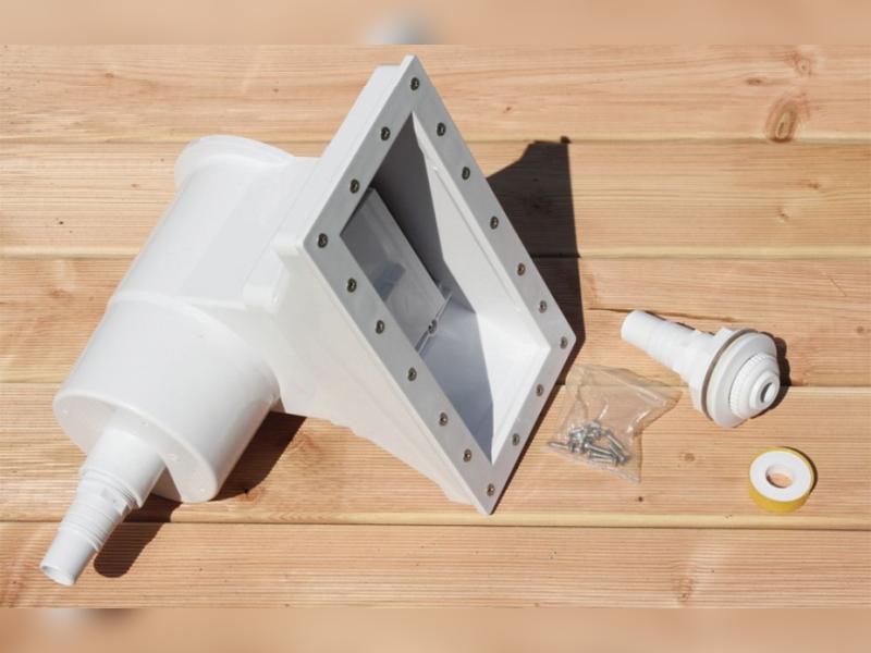 Karibu Pool Modell 4 X im Set mit Filteranlage groß und Skimmer, kdi - Folie Blau