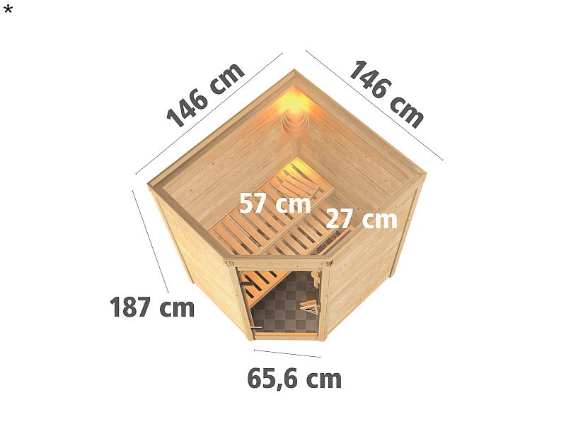 Karibu Sauna Antonia ohne Dachkranz 38 mm