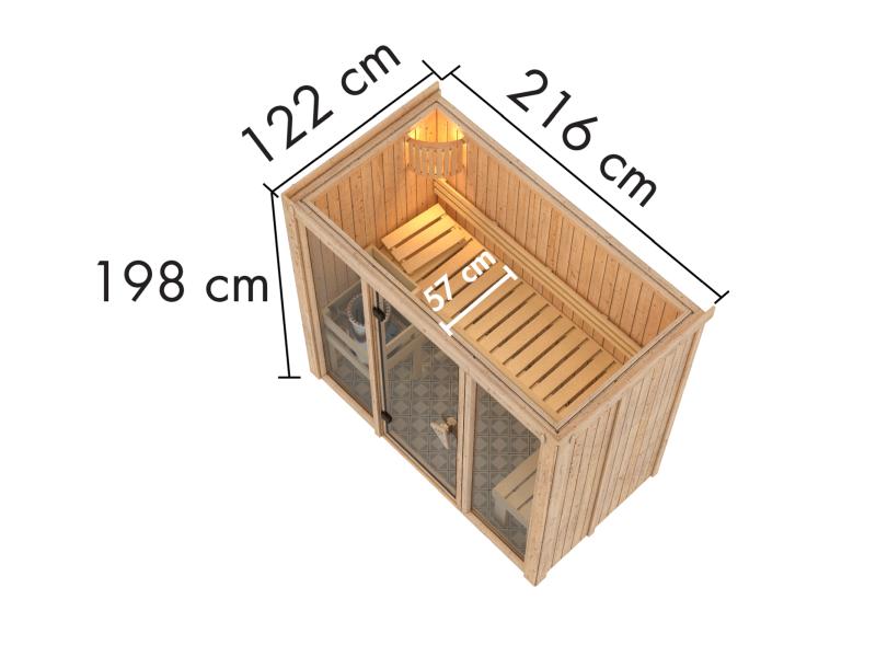 Karibu Sauna Avari 2 - ohne Ofen - ohne Dachkranz