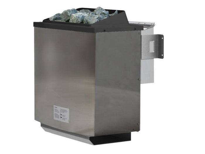 Karibu Sauna Bodin inkl. 9 kW Bioofen externer Steuerung, mit energiesparender Saunatür - ohne Dachk