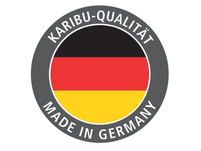 Karibu Sauna Bodin inkl. 9 kW Ofen ext. Steuerung mit Klarglas Ganzglastür -mit Dachkranz-