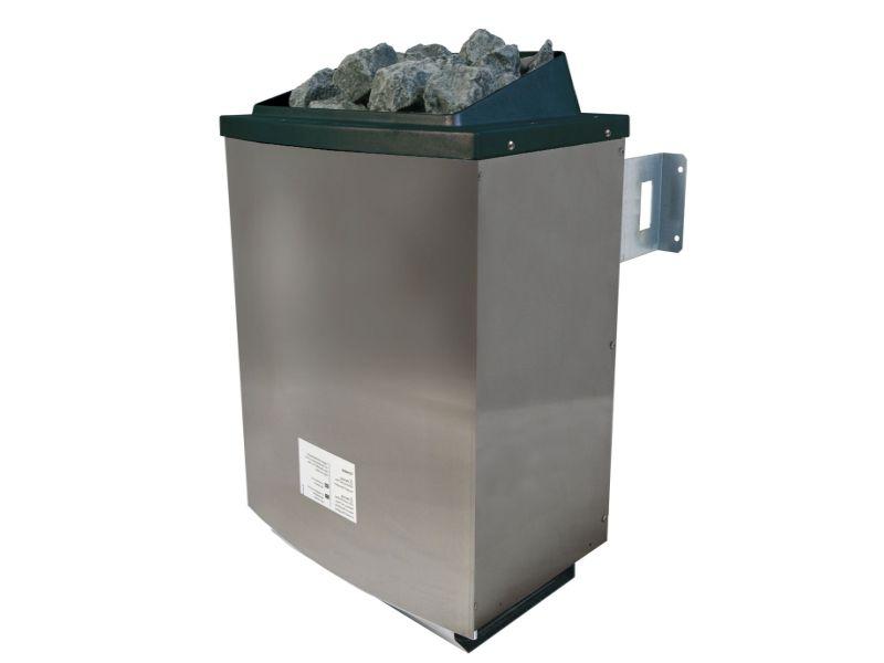 Karibu Sauna Bodin inkl. 9 kW Ofen ext. Steuerung mit Klarglas Ganzglastür -mit Dachkranz-