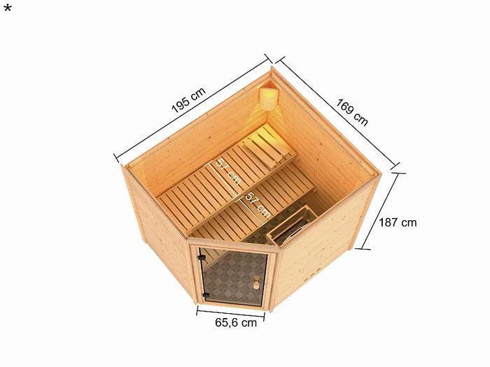 Karibu Sauna Elea 38 mm
