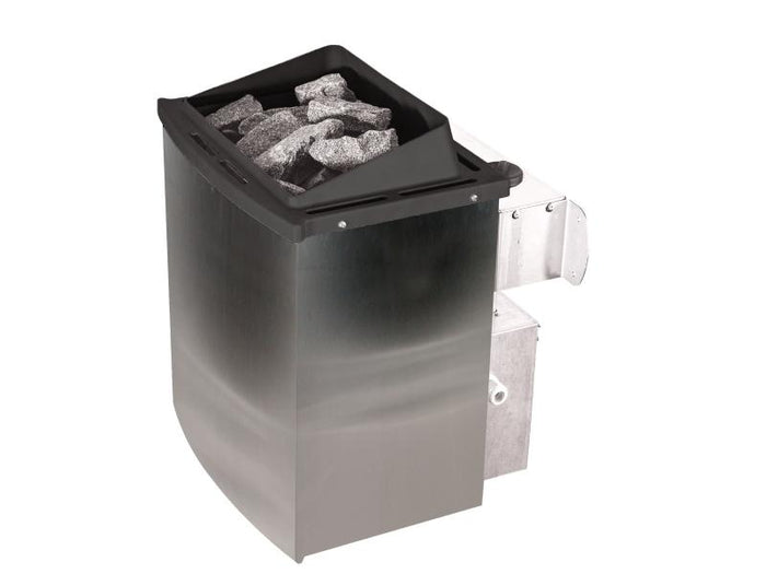 Karibu Sauna Faurin inkl. 9 kW Ofen integr. Steuerung mit klassischer Saunatür -ohne Dachkranz-