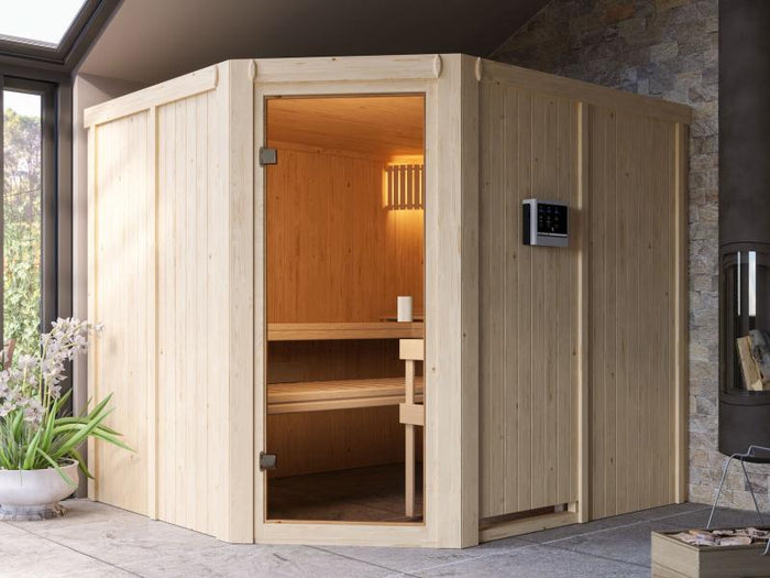 Karibu Sauna Horna 68 mm inkl. 9 kW Ofen ext. Strg