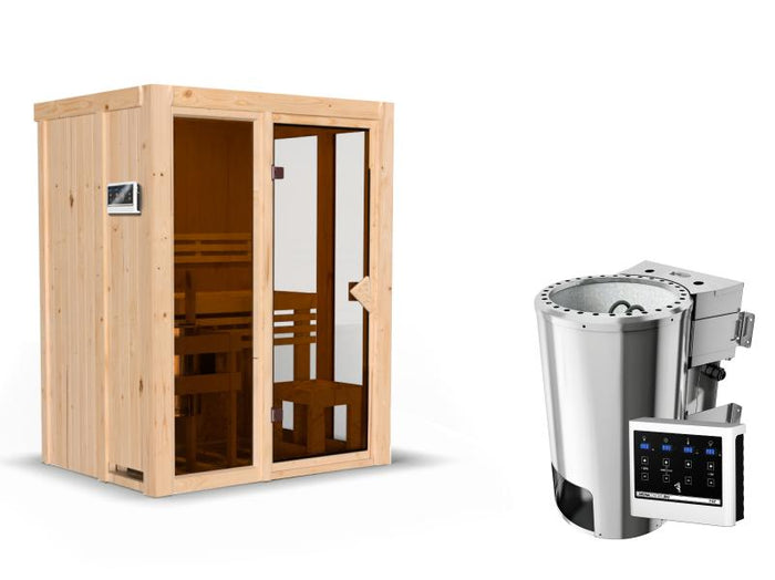 Karibu Sauna Irava 1 - inkl. 3,6 kW Bioofen ext. Steuerung