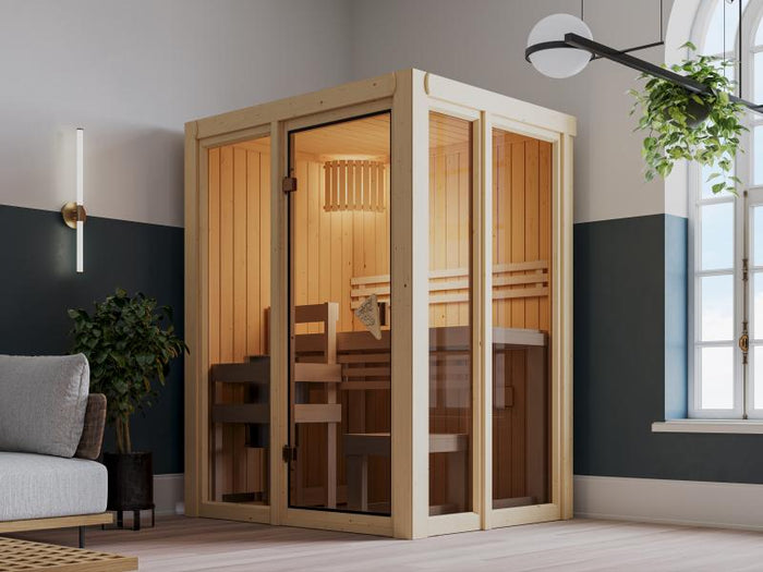 Karibu Sauna Irava 1 - inkl. 3,6 kW Bioofen ext. Steuerung