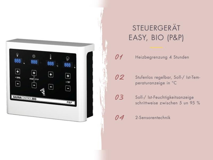 Karibu Sauna Irava 1 - inkl. 3,6 kW Bioofen ext. Steuerung