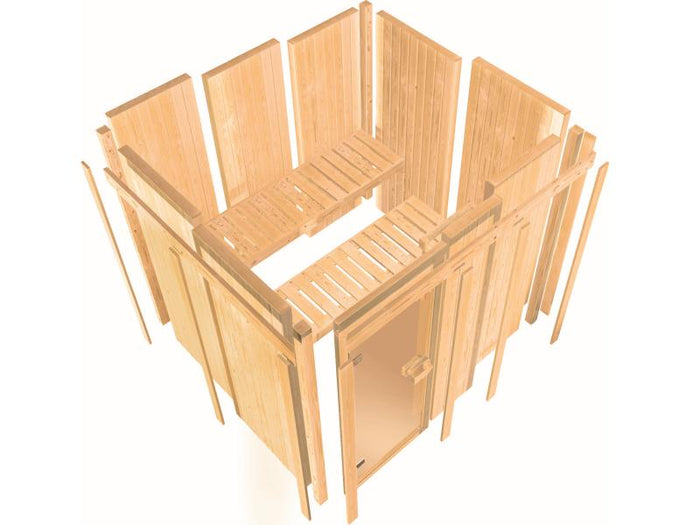 Karibu Sauna Irava 2 inkl. 3,6 kW Ofen integr. Steuerung