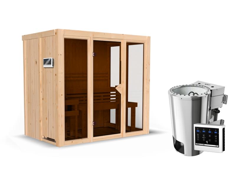 Karibu Sauna Irava 3 inkl. 3,6 kW Bioofen ext. Steuerung