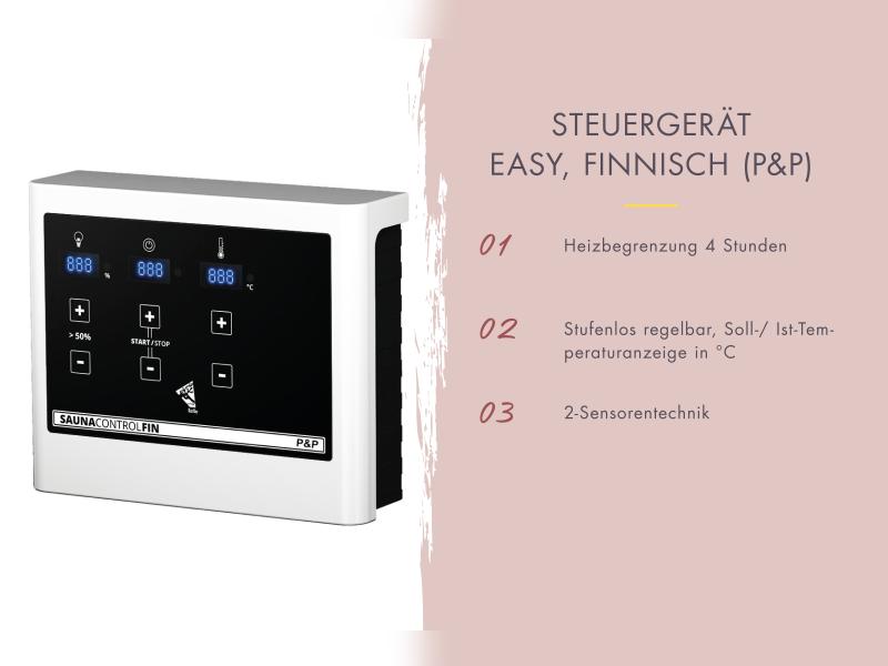 Karibu Sauna Irava 3 inkl. 3,6 kW Ofen ext. Steuerung