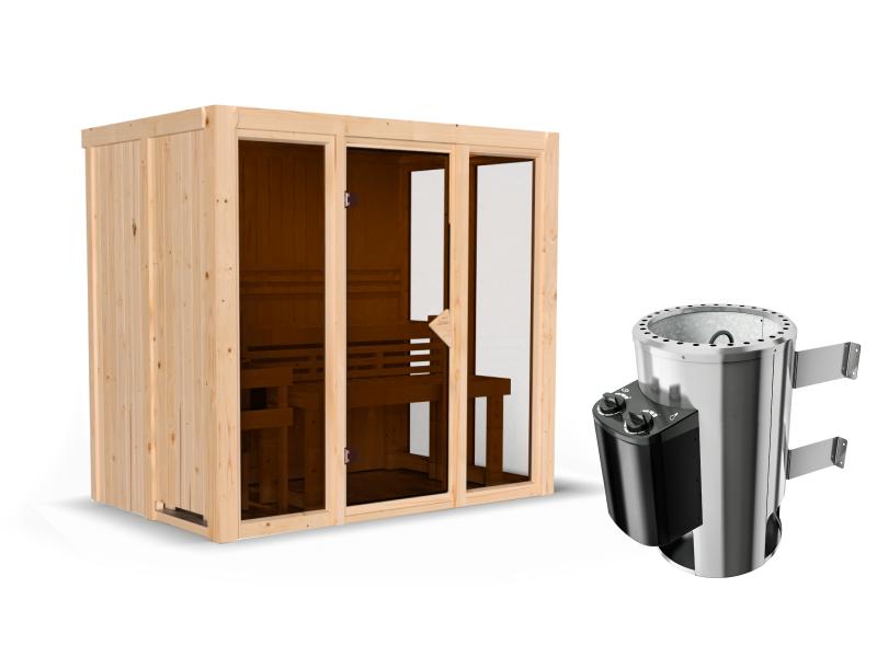 Karibu Sauna Irava 3 inkl. 3,6 kW Ofen integr. Steuerung