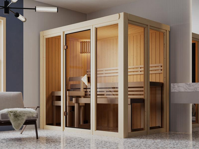 Karibu Sauna Irava 3 inkl. 3,6 kW Ofen integr. Steuerung