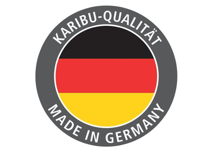 Karibu Sauna Mia inkl. 9 kW Ofen ext. Steuerung, mit Klarglas Ganzglassaunatür -mit Dachkranz-