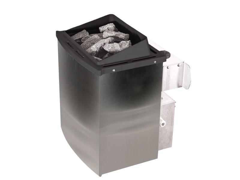 Karibu Sauna Sahib 1 inkl. 9 kW Ofen mit integr. Steuerung, mit Klarglas-Ganzglastür -ohne Dachkranz