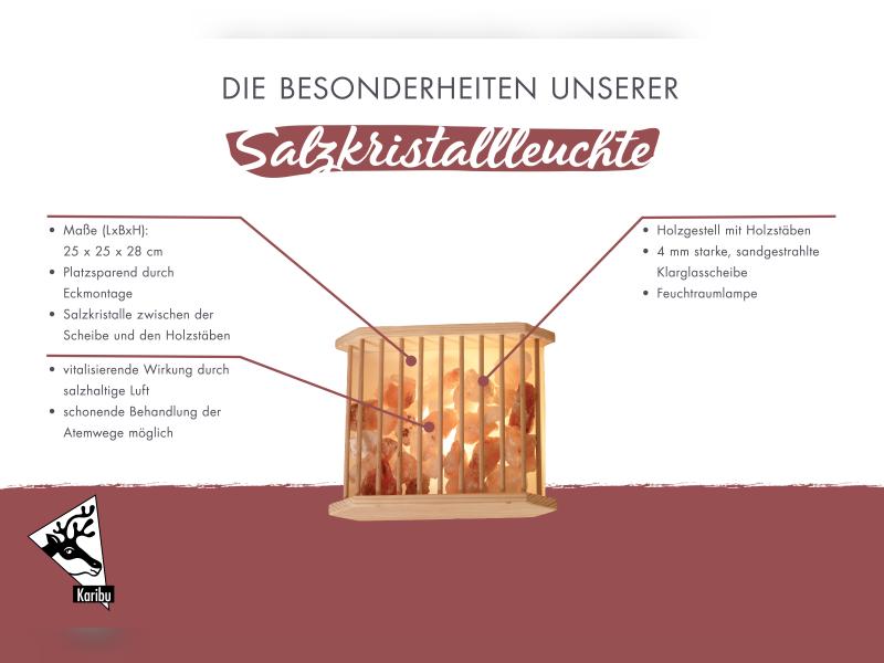 Karibu Sauna Salzkristalleuchte
