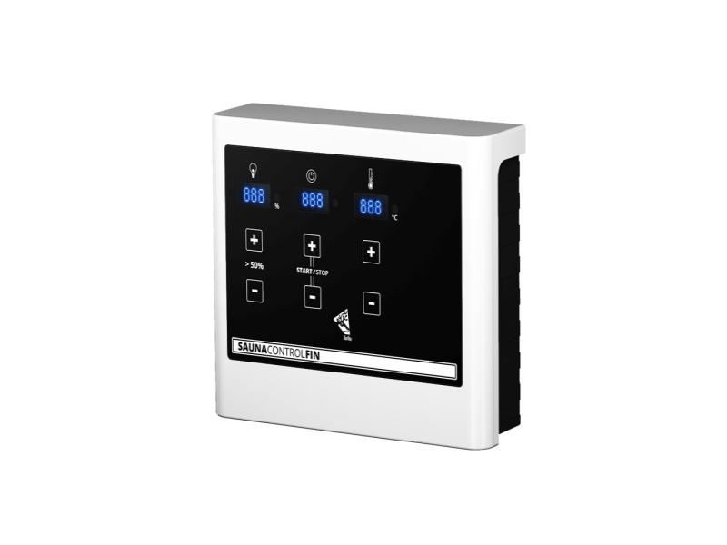 Karibu Sauna Sandra inkl. 9 kW Ofen ext. Steuerung mit klassischer Saunatür -mit Dachkranz-