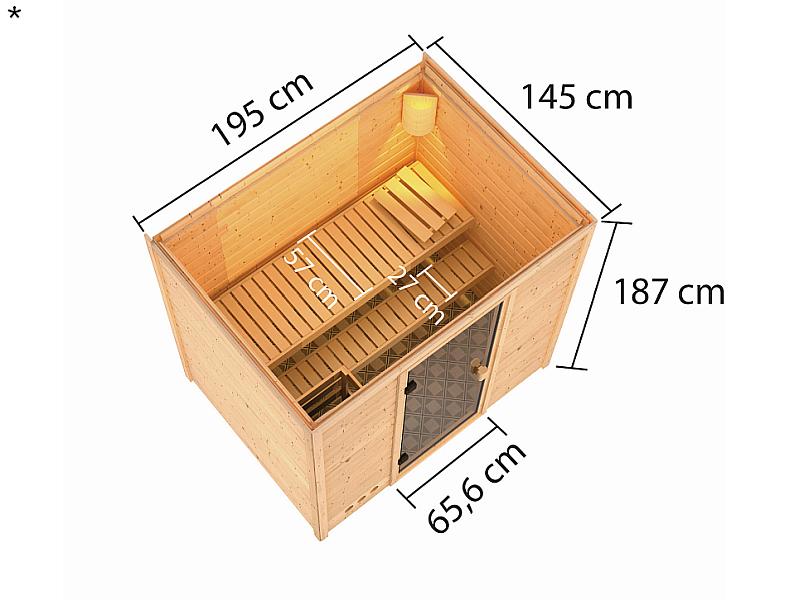 Karibu Sauna Selena 38 mm