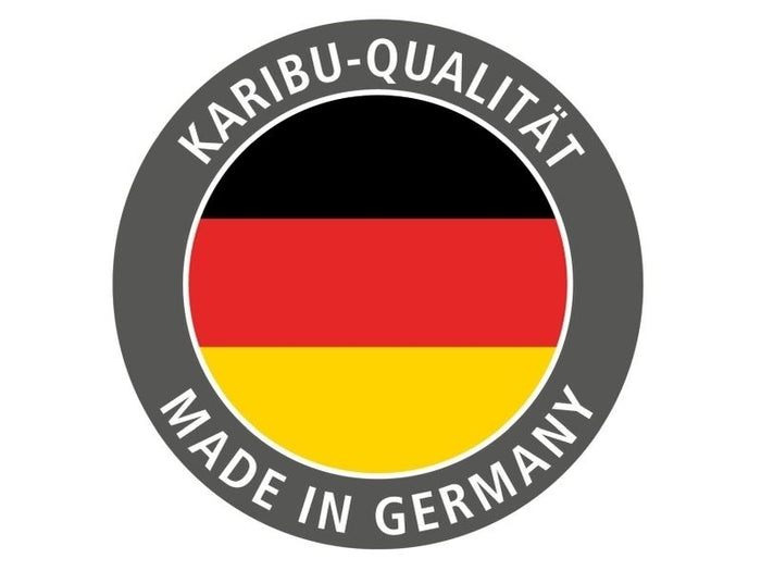 Karibu Sauna Taurin inkl 9 kW Bioofen ext. Steuerung, mit klarglas Ganzglastür -mit Dachkranz-