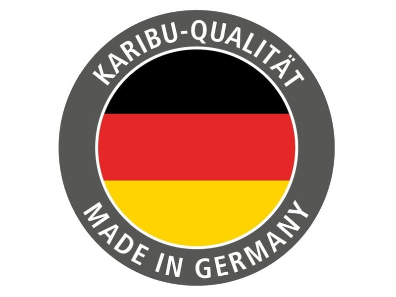 Karibu Sauna Taurin inkl. 9 kW Bioofen ext. Steuerung, mit bronzierter Ganzglastür - mit Dachkranz -