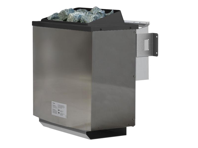 Karibu Sauna Taurin inkl. 9 kW Bioofen ext. Steuerung, mit bronzierter Ganzglastür - mit Dachkranz -