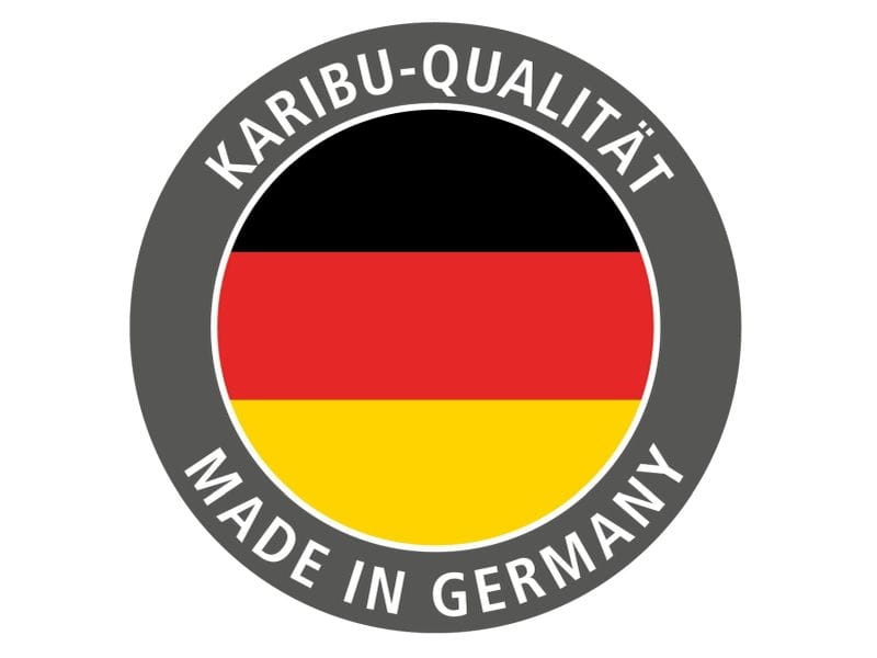 Karibu Sauna Taurin inkl. 9 kW Bioofen externe Steuerung, mit Energiespartür - mit Dachkranz -