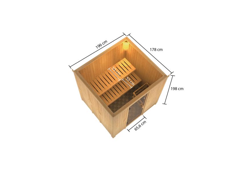 Karibu Sauna Tromsö 68 mm inkl. 9 kW Bioofen ext. Steuerung