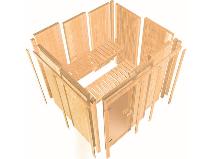 Karibu Sauna Tromsö 68 mm inkl. 9 kW Ofen ext. Steuerung