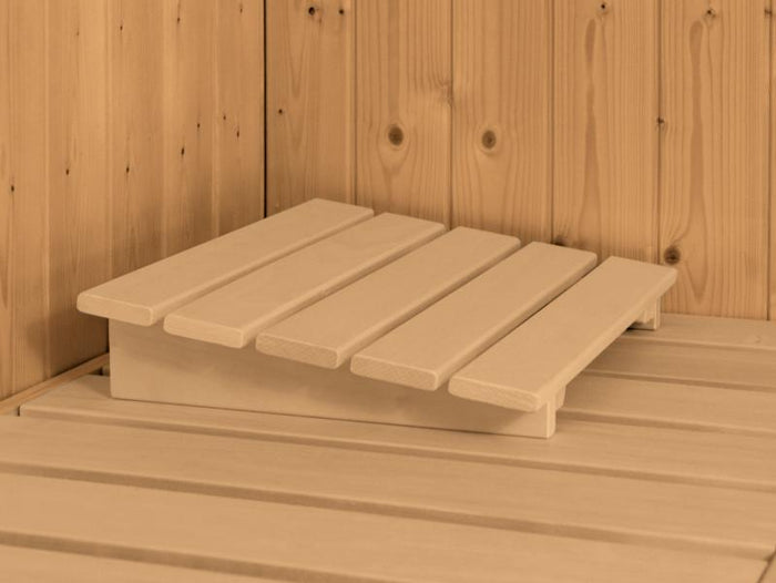 Karibu Sauna Variado inkl. 9 kW Bioofen ext. Steuerung, mit moderner Saunatür -mit Dachkranz-