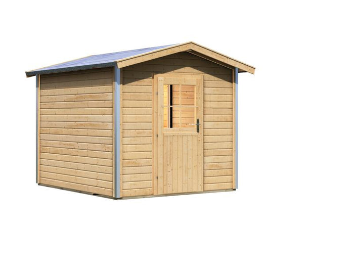 Karibu Saunahaus Bosse 1 mit Vorraum - ohne Ofen - klassische Tür