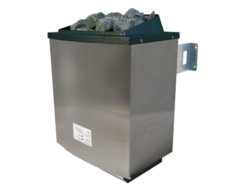 Karibu Saunahaus Bosse 1 terragrau mit Vorraum, inkl. 9 kW Ofen ext. Steuerung - mit klassischer Tür