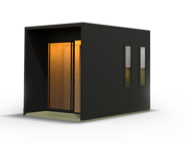 Karibu Saunahaus Catalina, schwarz -ohne Ofen- inkl. Vorraum, 73 mm