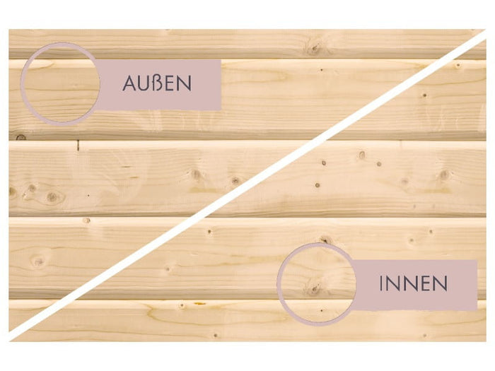 Karibu Saunahaus Hytti 0 38 mm - Ofen 9kW Bio ext. Strg. - Iso Tür naturbelassen