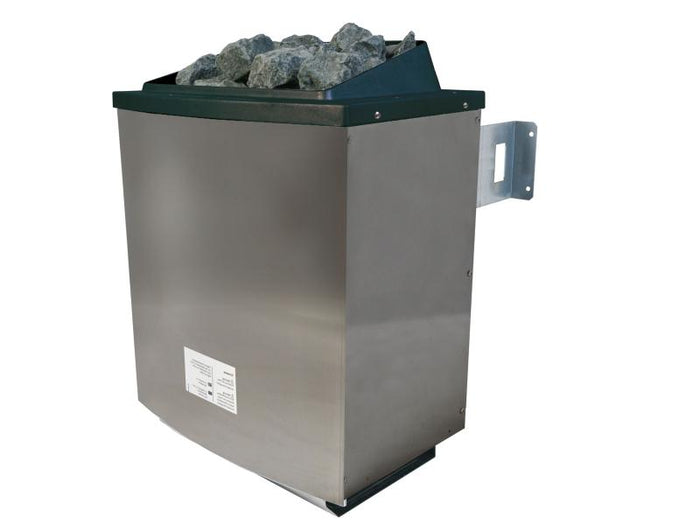 Karibu Saunahaus Hytti 1  38 mm terragrau- inkl. 9 kW Ofen ext. Steuerung - mit Energiespartür und F