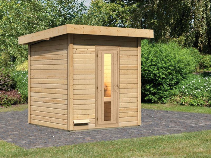 Karibu Saunahaus Hytti 2  38 mm - ohne Ofen - inkl. Energiespartür und Fußboden