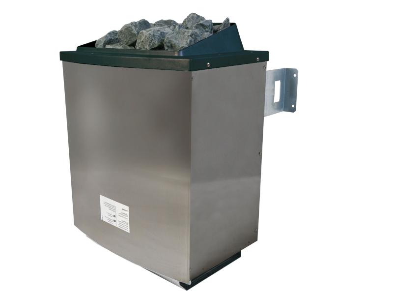 Karibu Saunahaus Hytti 2  38 mm, terragrau- inkl. 9 kW Ofen ext. Steuerung - mit Energiespartür und