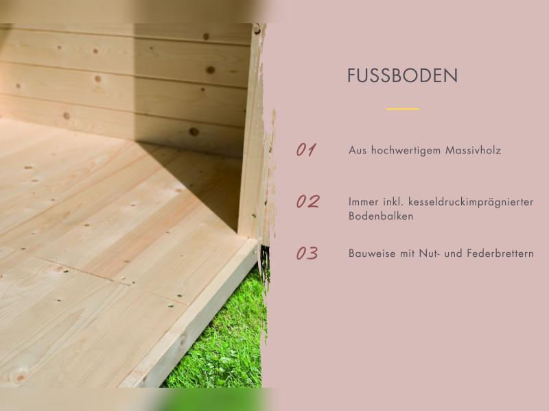 Karibu Saunahaus Laguna natur,73 mm -inkl. 9 kW Bioofen ext. Steuerung