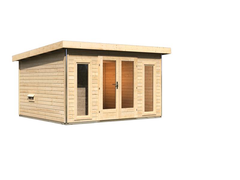 Karibu Saunahaus Mainburg 2 Set A ohne Ofen naturbelassen