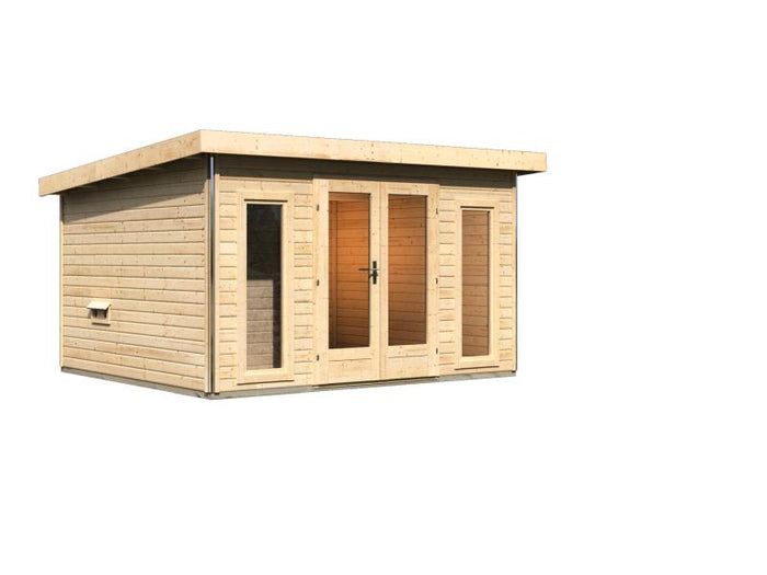 Karibu Saunahaus Mainburg 2 Set B ohne Ofen naturbelassen