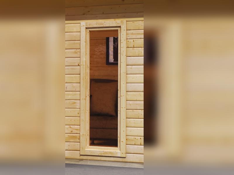 Karibu Saunahaus Mainburg 2 Set B ohne Ofen naturbelassen