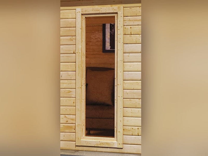 Karibu Saunahaus Mainburg 5 Set A naturbelassen- 9 kW Ofen ext. Strg