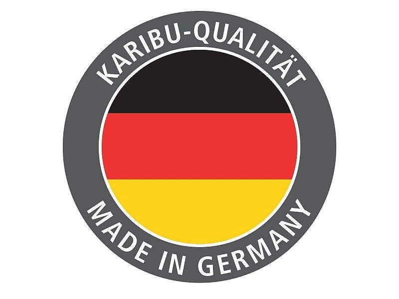 Karibu Saunahaus Mainburg 5 Set A terragrau- 9 kW Bioofen ext. Strg