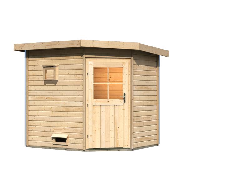 Karibu Saunahaus Mikka 38 mm- ohne Ofen- klassische Tür