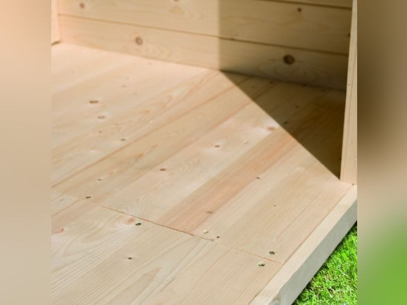 Karibu Saunahaus Mikka 38 mm- ohne Ofen- moderne Tür- terragrau