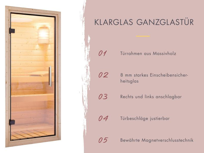 Karibu Saunahaus Miramar schwarz 73 mm inkl. 9 kW Ofen externe Steuerung mit Vorraum