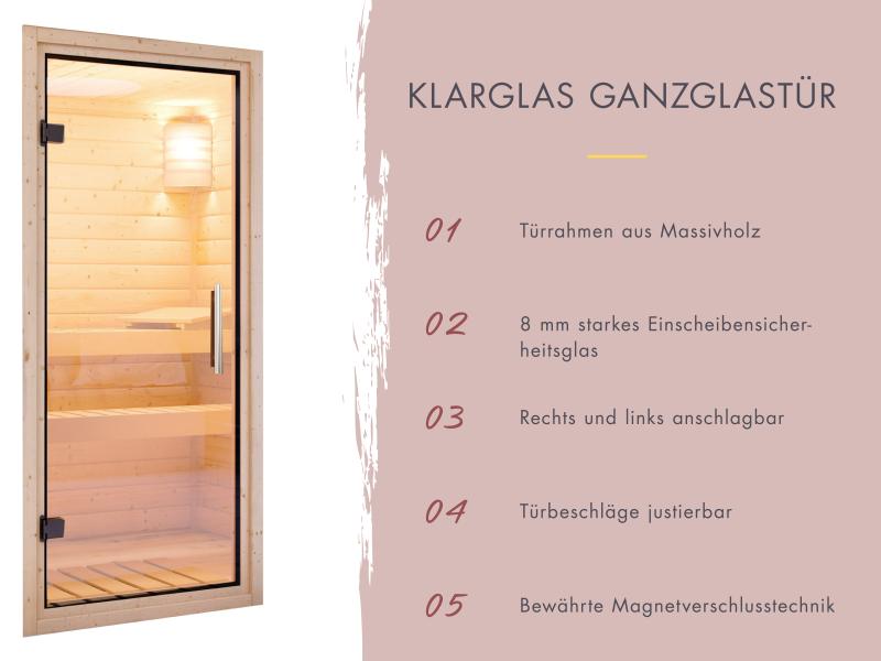 Karibu Saunahaus Miramar schwarz 73 mm ohne Ofen, inkl. Vorraum