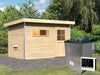 Karibu Saunahaus Skrollan 1 inkl. 9 kW Ofen ext. Steuerung- klassische Tür