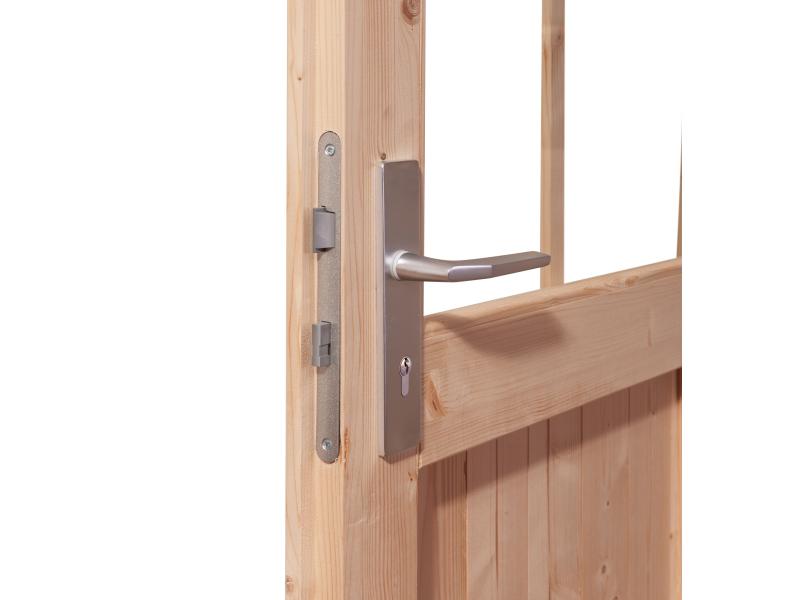 Karibu Saunahaus Skrollan 2 in terragrau- ohne Ofen- klassische Tür