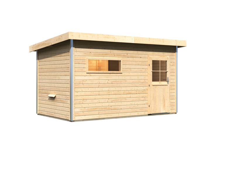 Karibu Saunahaus Skrollan 3 38 mm -ohne Ofen- klassische Tür