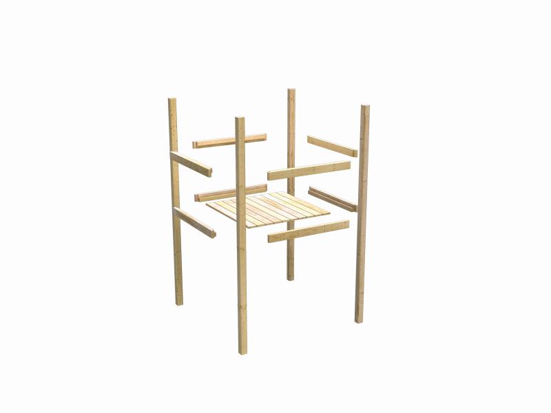 Karibu Spielturm Anna + Rutsche rot + Doppelschaukel